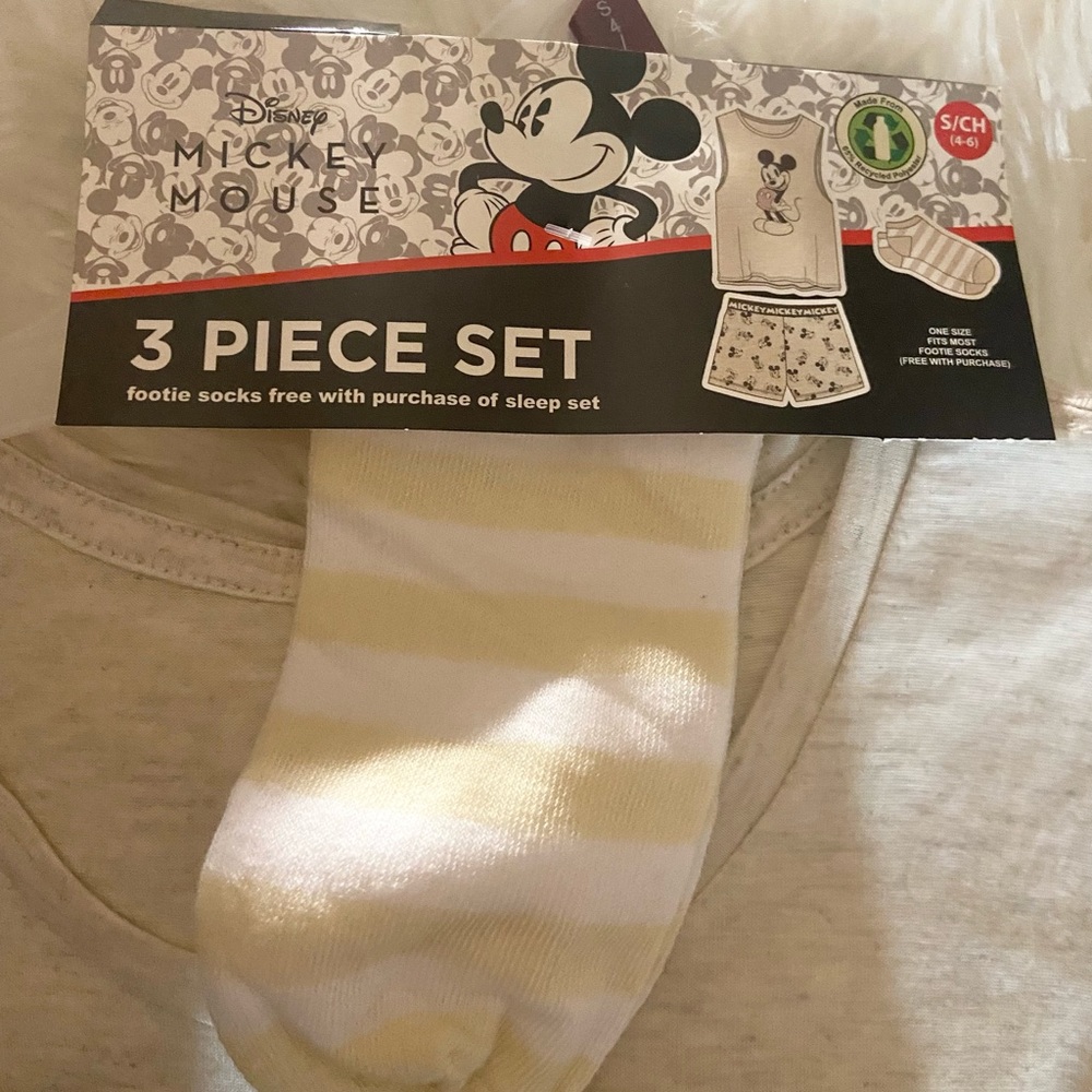 Disney - Mickey Mouse 3 piece pajama set NWT Small